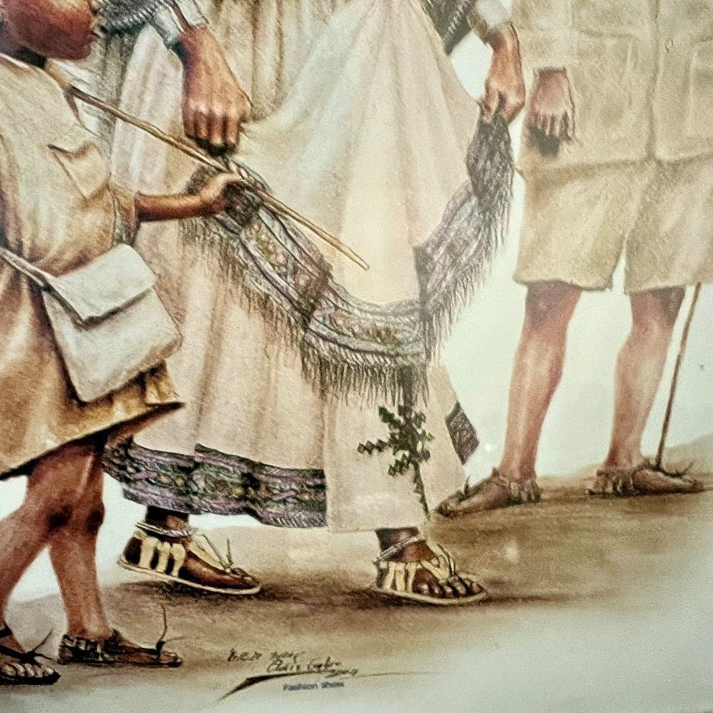 VTG Rare Art Drawing Portrait of an Ethiopian Family Signed by Adis Gebru - Picture 5 of 8